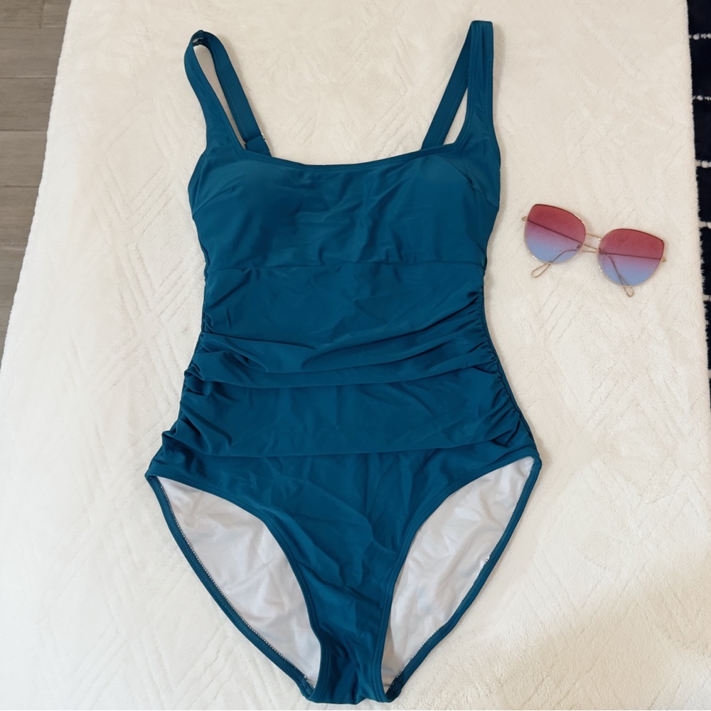 Womens One Piece Swimsuit Size S Blue Teal Bathing Suit Summer